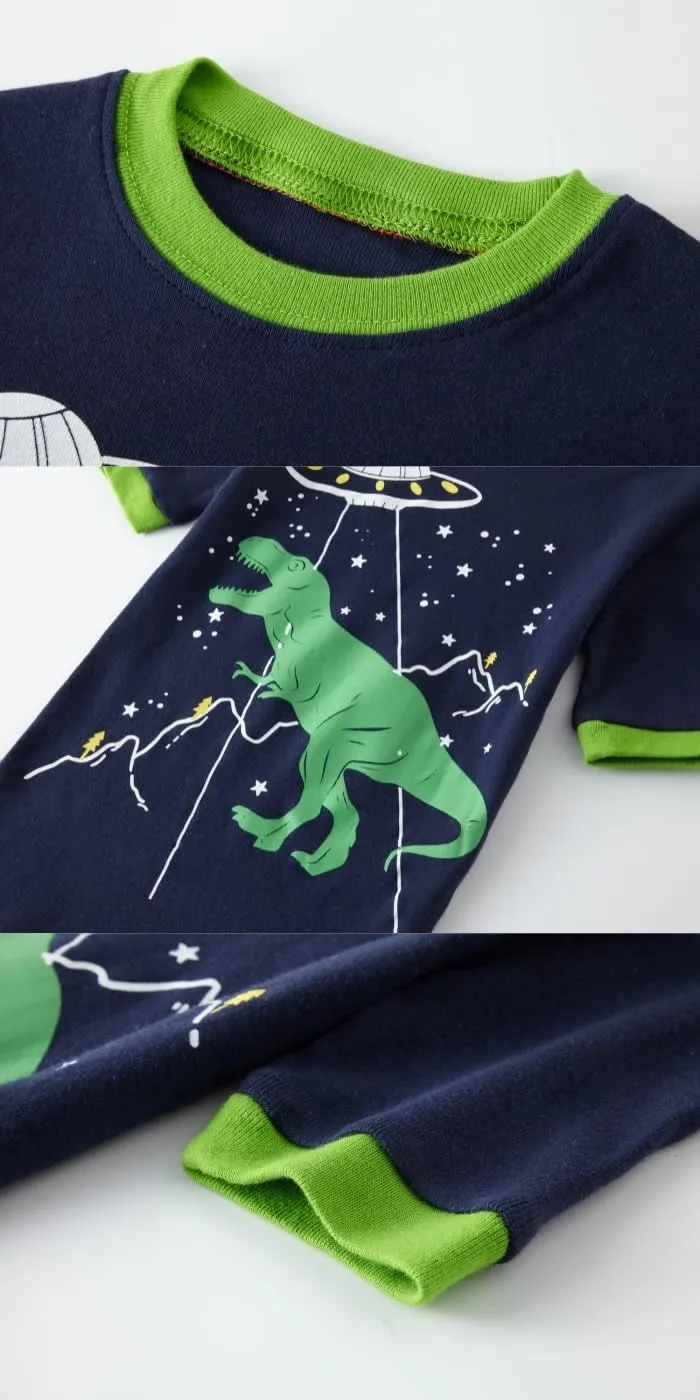 Cotton Pajamas Boys Summer Shorts Sets Toddler Boys Pjs Kids Sleepwear 18Months-12Years