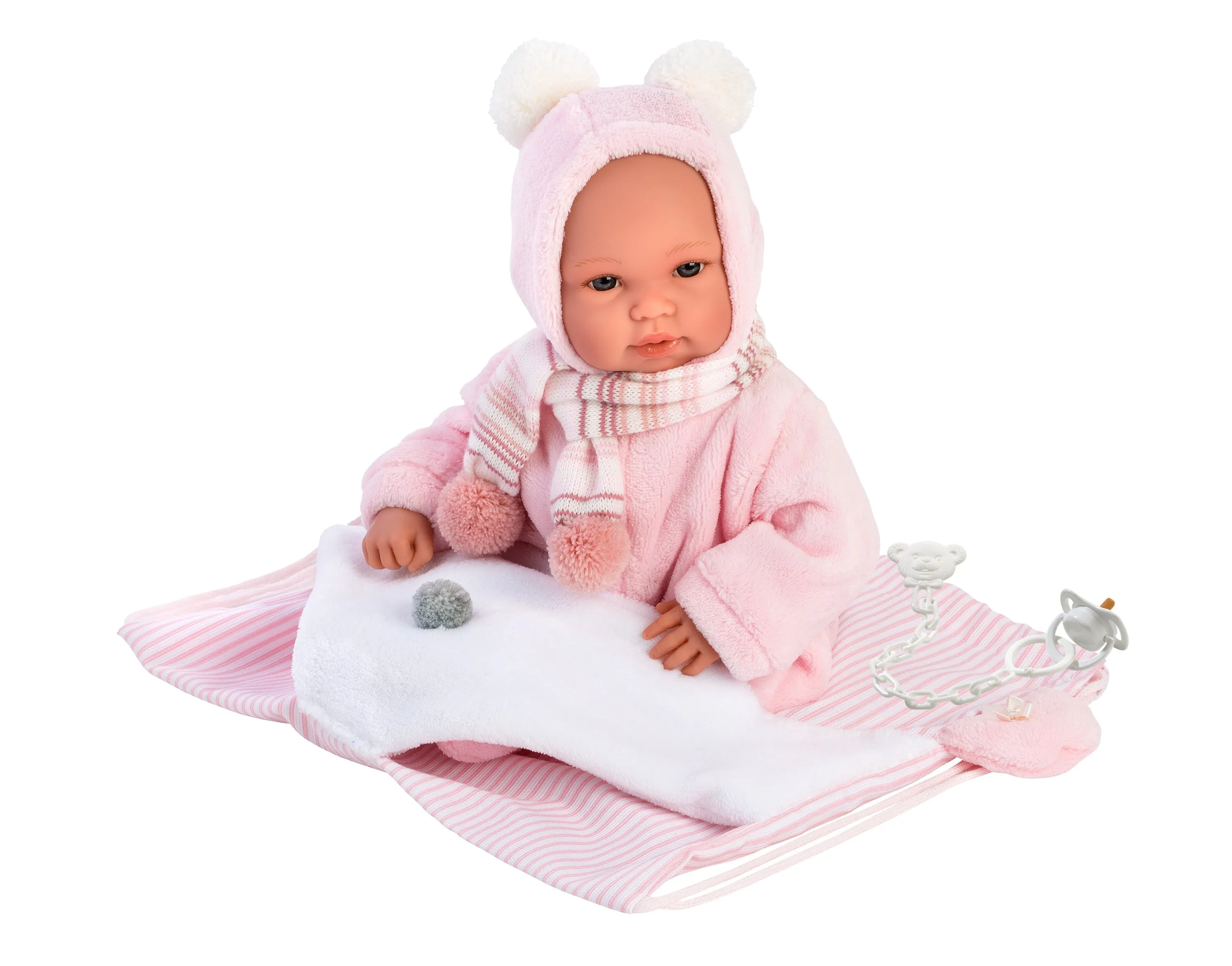 Crying Newborn Doll with Swaddle Blanket Backpack | Soft Body 14" | Amelia