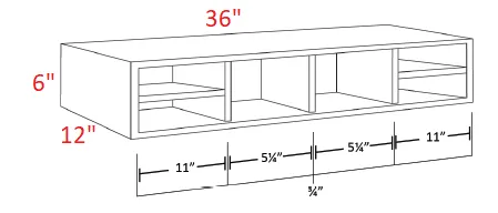 EB22-OC36 Elegant Dove Organizer Cubbies