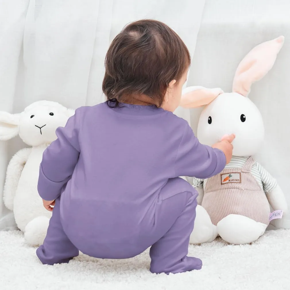 Eleven's Kingdom Baby Kids Sleep and Play,Baby Cotton Pajamas with Mitten Cuffs, 2 Way Zipper Footed Sleeper 0-12 Month