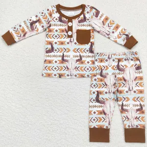 Fashion Baby Kids Pajamas Cow Print Sleepwear Sets BLP0341
