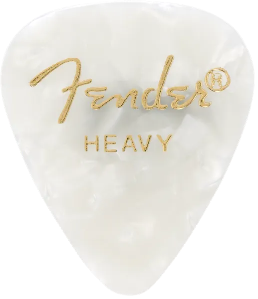 Fender Guitar Pick 351 Shape Classic Celluloid 1 Gross - White Moto - Heavy / Ea.