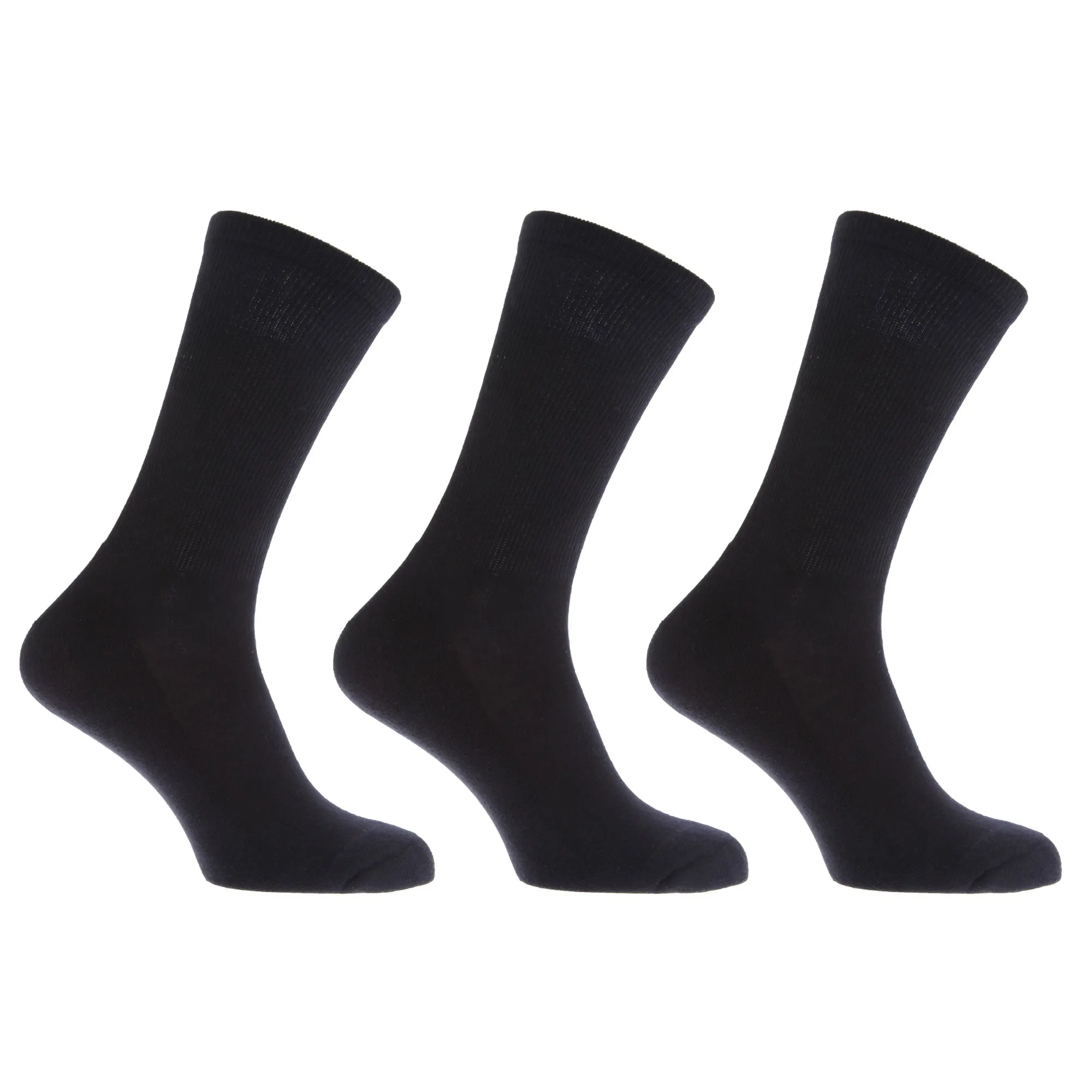 FLOSO Mens Premium Quality Cotton Rich Cushion Sole Socks (Pack Of 3)