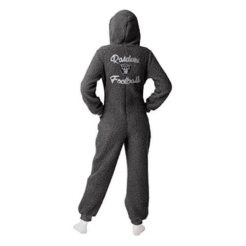 FOCO Las Vegas Raiders NFL Womens Sherpa One Piece Pajamas - S Team Color