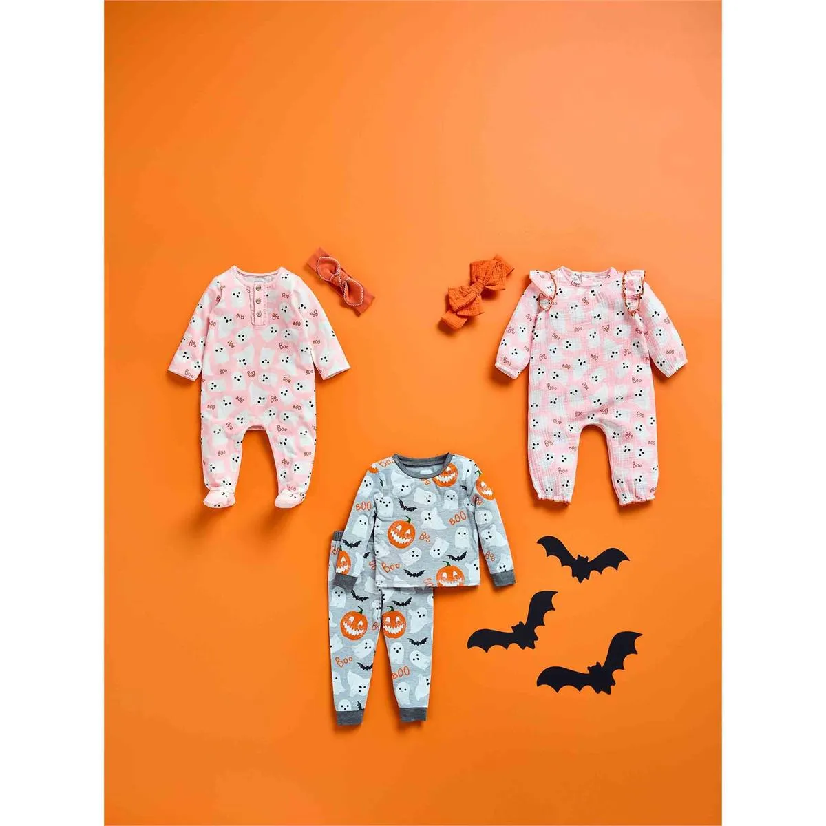 Gray Glow-In-The-Dark Halloween Pajama Set