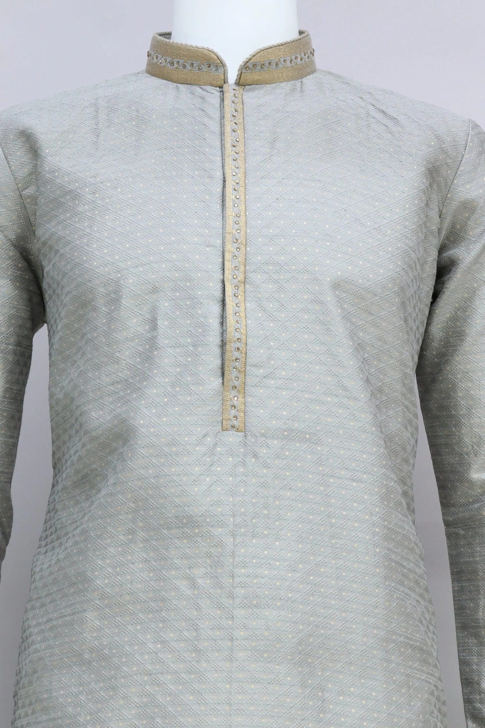 Grey Embroidery Work Men's Kurta Pajama