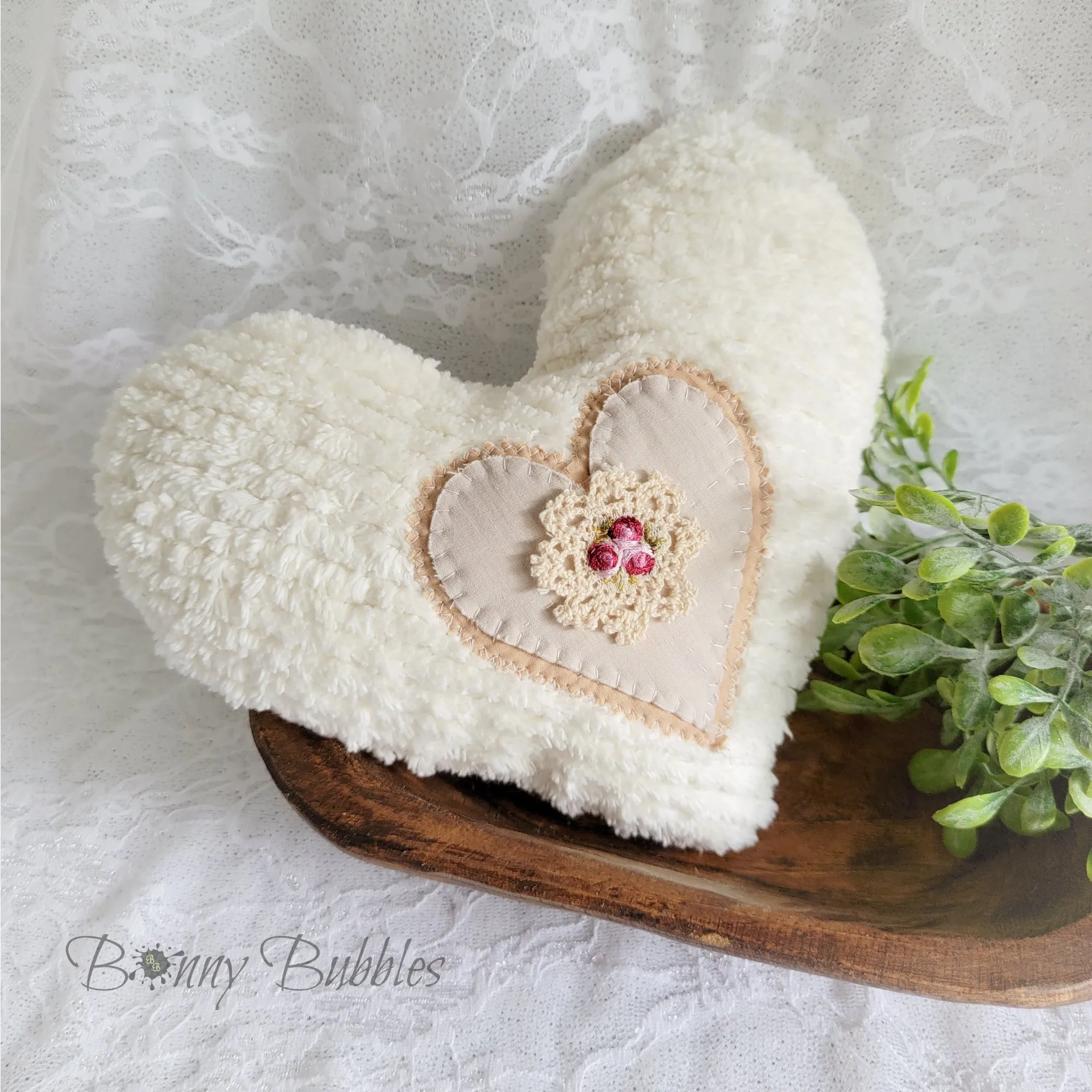 HEART, Chenille Small Pillow