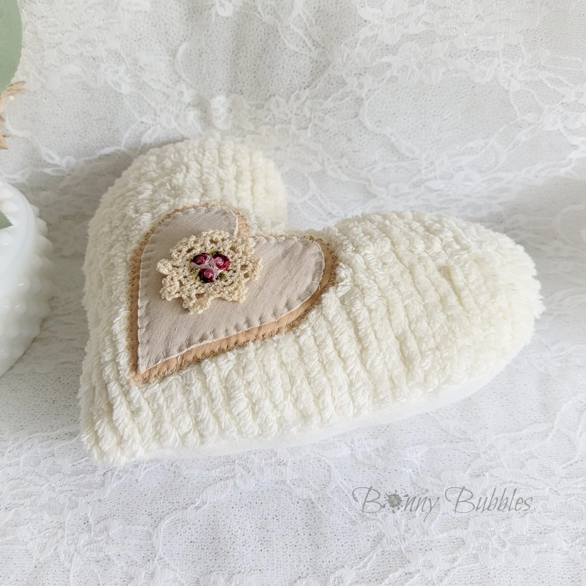 HEART, Chenille Small Pillow