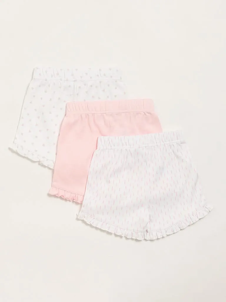 HOP Baby Multicolour Printed Ruffle Shorts - Pack of 3