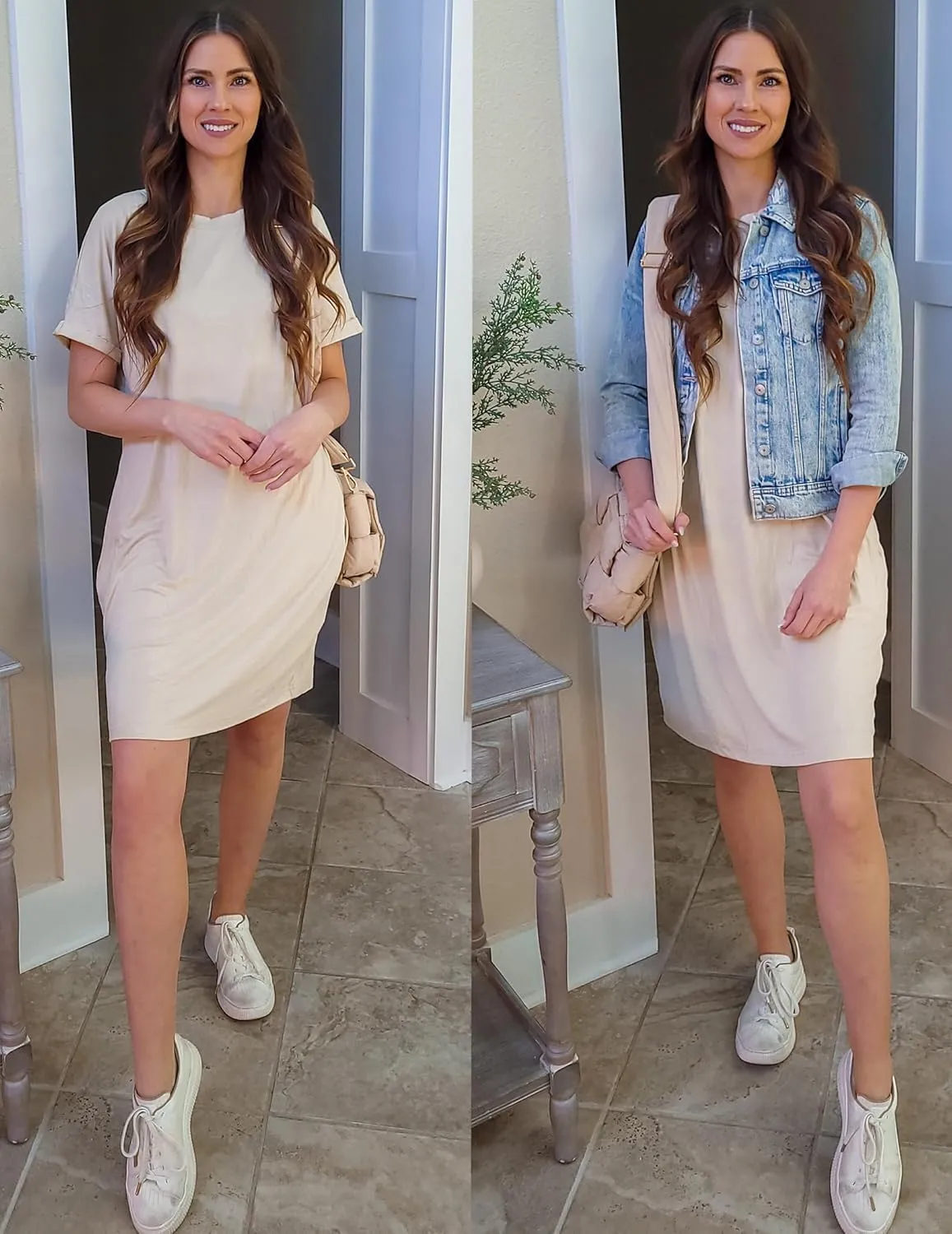HOTOUCH Womens Super Soft T Shirt Dress Short Sleeve Casual Summer Tunic Dresses Loose Baggy House Dress