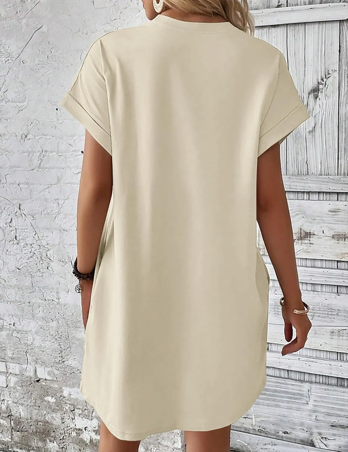 HOTOUCH Womens Super Soft T Shirt Dress Short Sleeve Casual Summer Tunic Dresses Loose Baggy House Dress