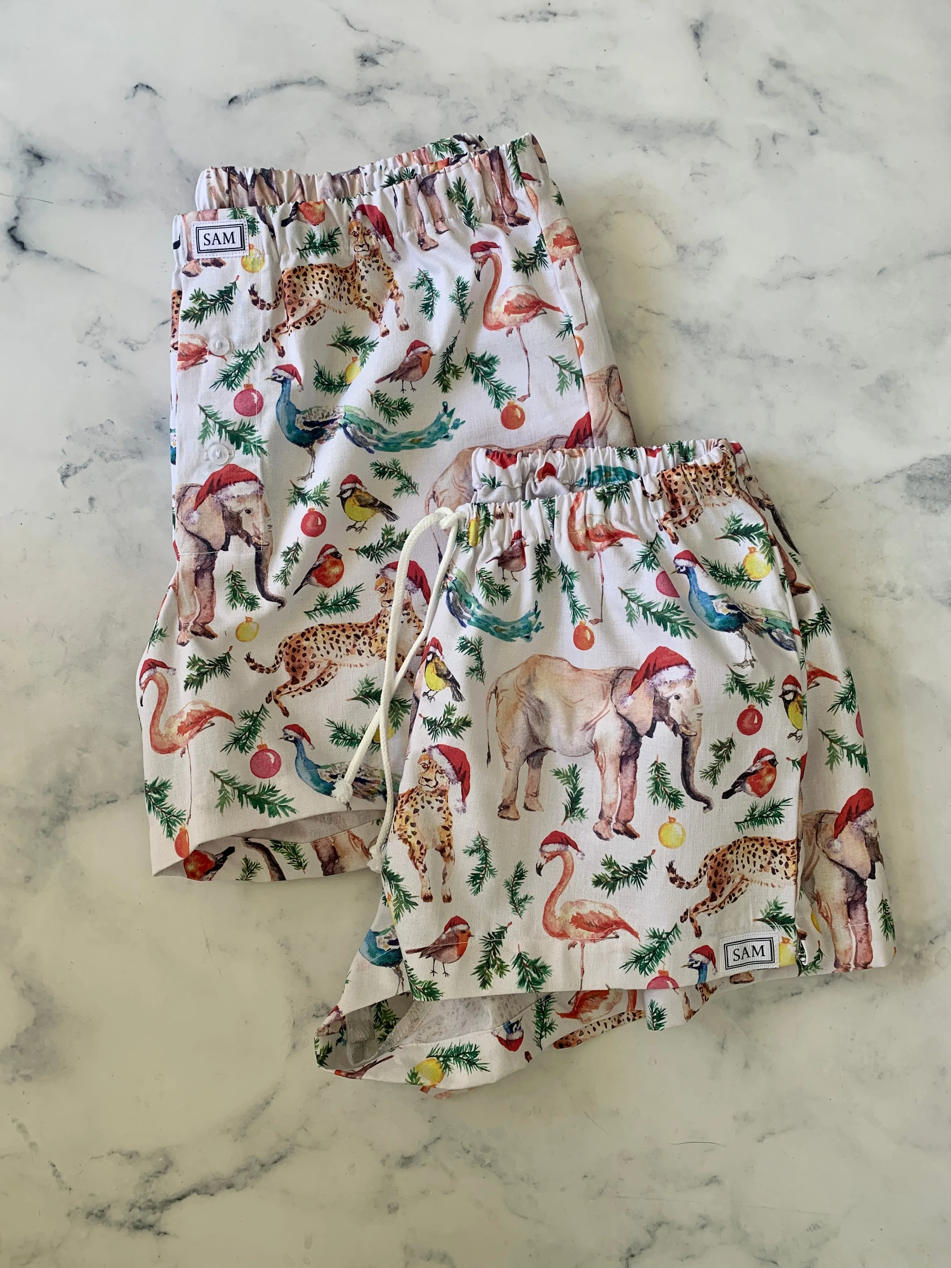 Ladies Christmas Animal Sleep shorts