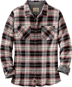 Legendary Whitetails Womens Cottage Escape Flannel Long Sleeve Plaid and Solid Color Clothes, Fitted Button Down