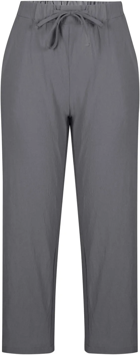 Liene Pants for Women,Womens Casual Summer 2025 Drawstring Elastic High Waist Pant Comfy Woman Trousers
