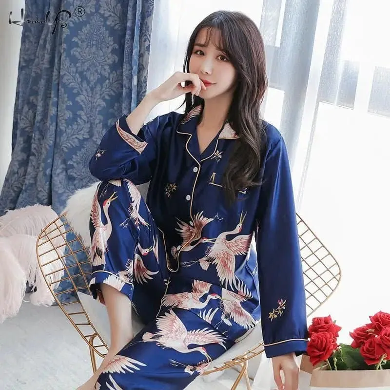 Long Sleeve Satin Nightwear