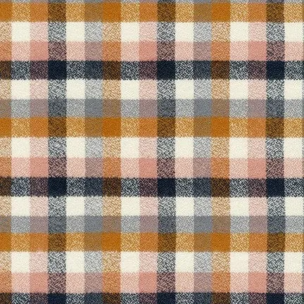 Mammoth Junior Flannel in Nutmeg Block Plaid by Robert Kaufman