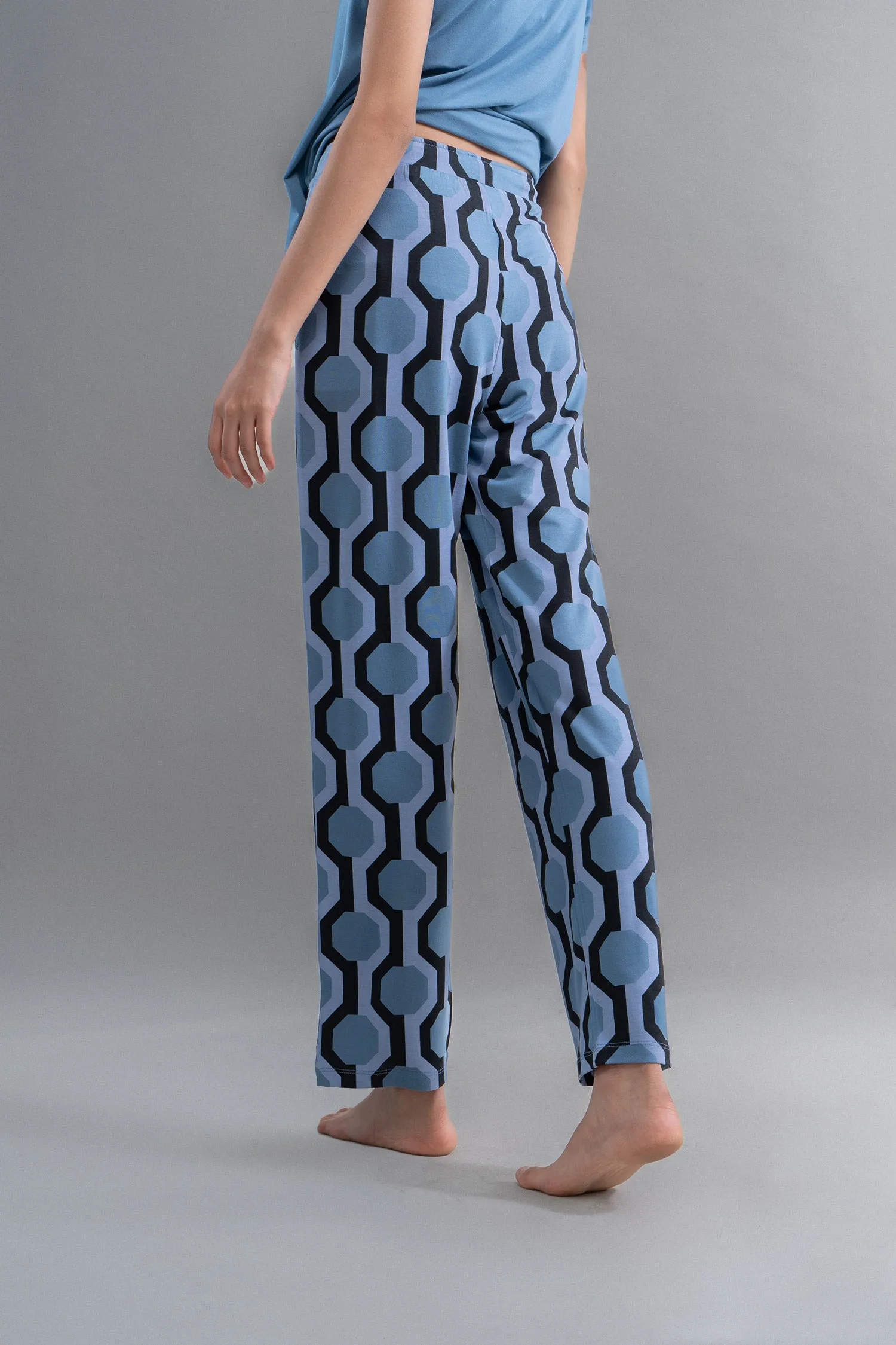 Midnight Blue Geometric Modal Pajamas