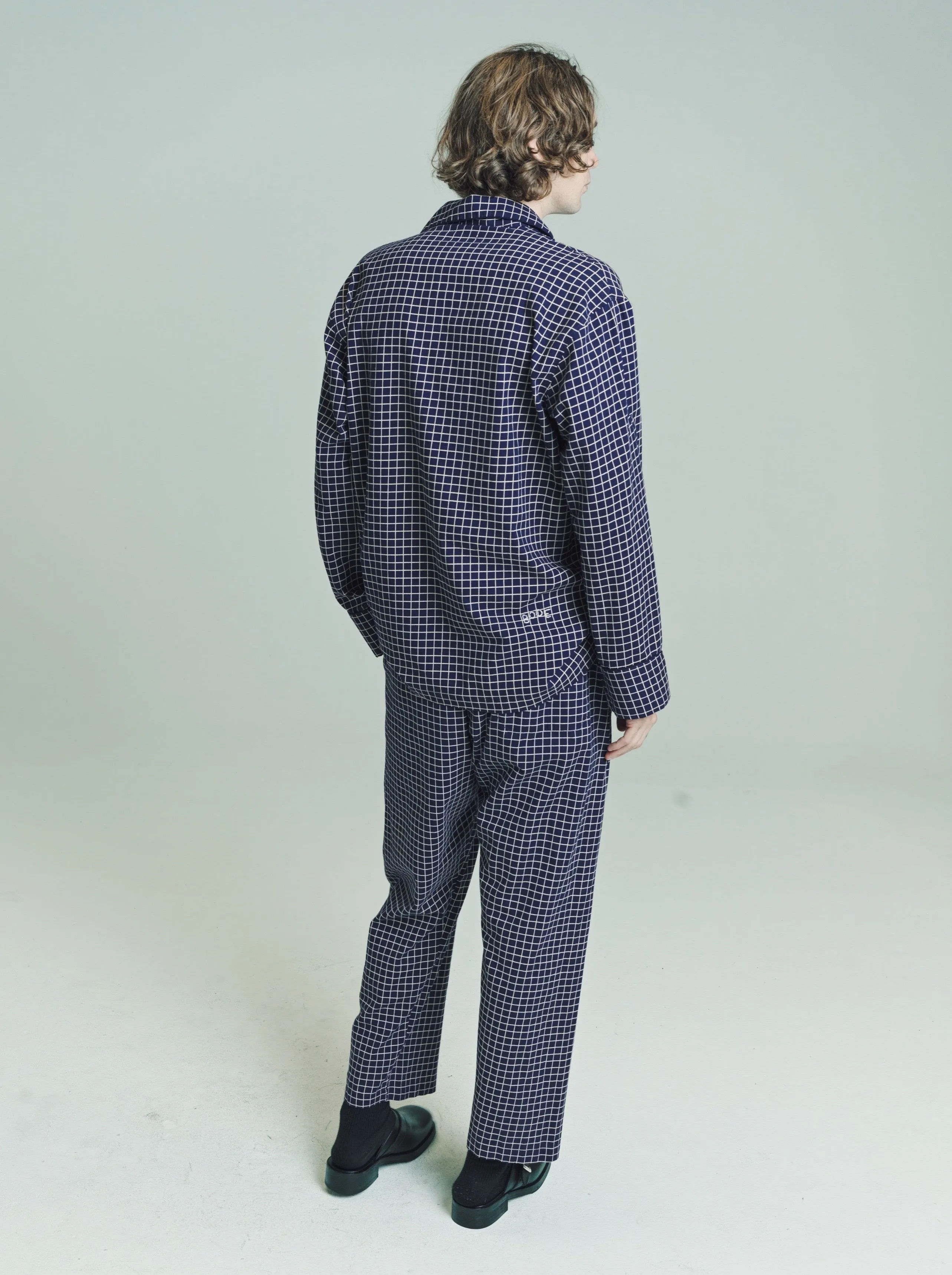 Midnight Grid Pajama Shirt