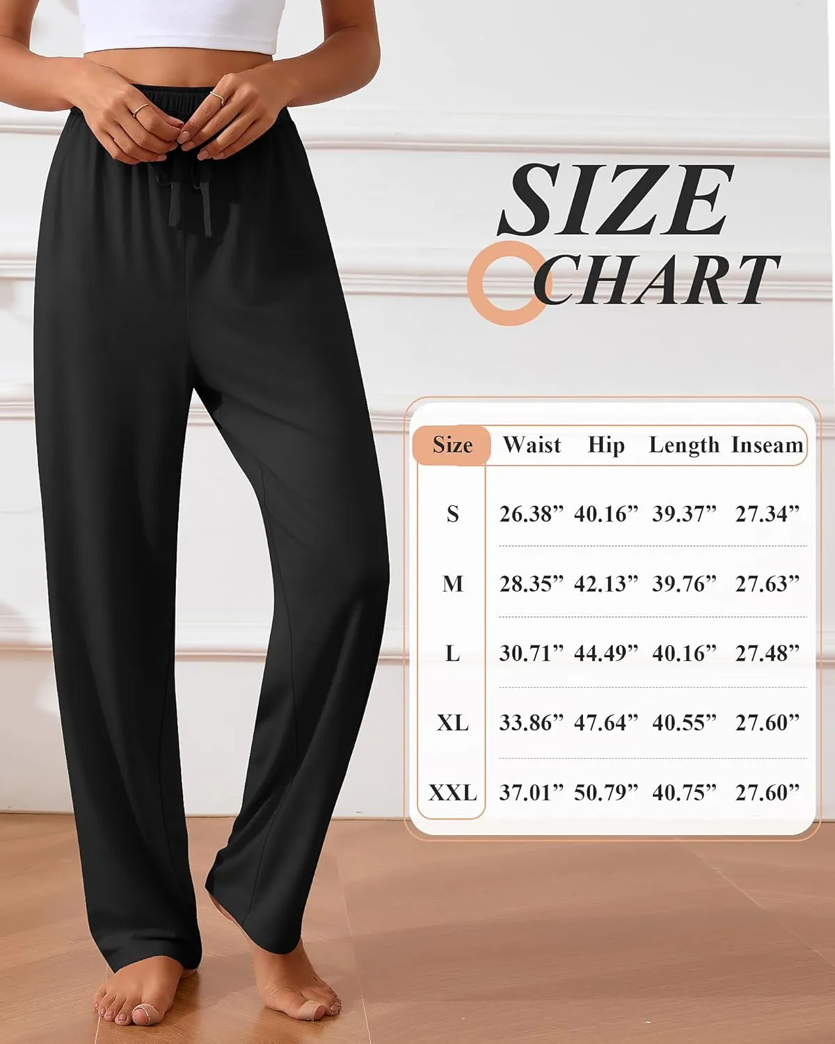 Neer 3 Pack Women's Wide Leg Pants High Waist Sweatpants Yoga Palazzo Drawstring Lounge Pajamas Jogger Pants with Pockets