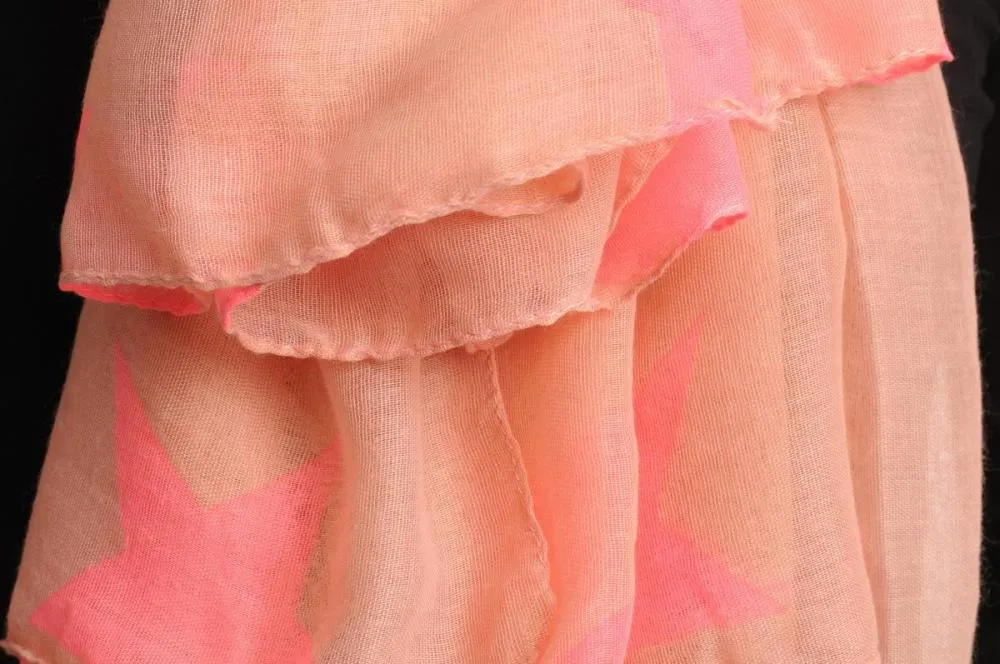 Neon Pink Stars On Soft Pink