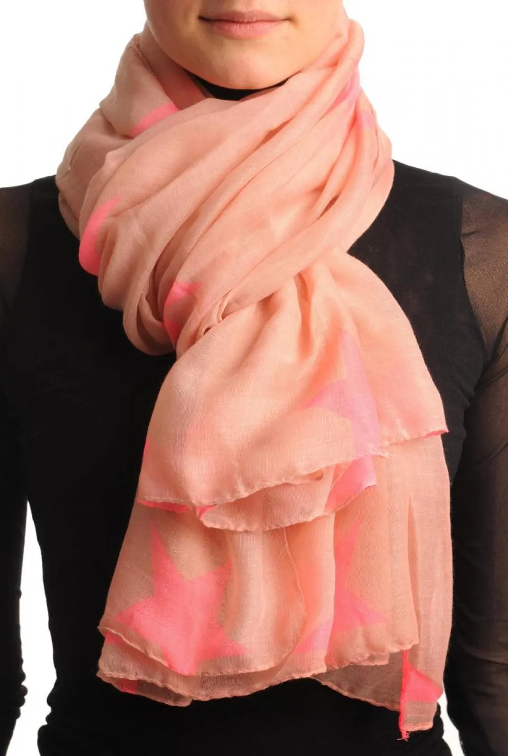 Neon Pink Stars On Soft Pink