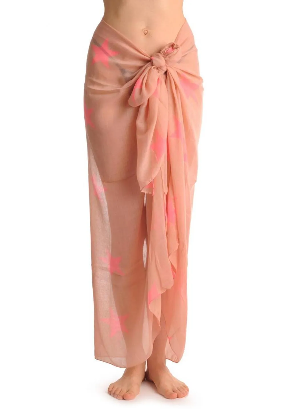 Neon Pink Stars On Soft Pink
