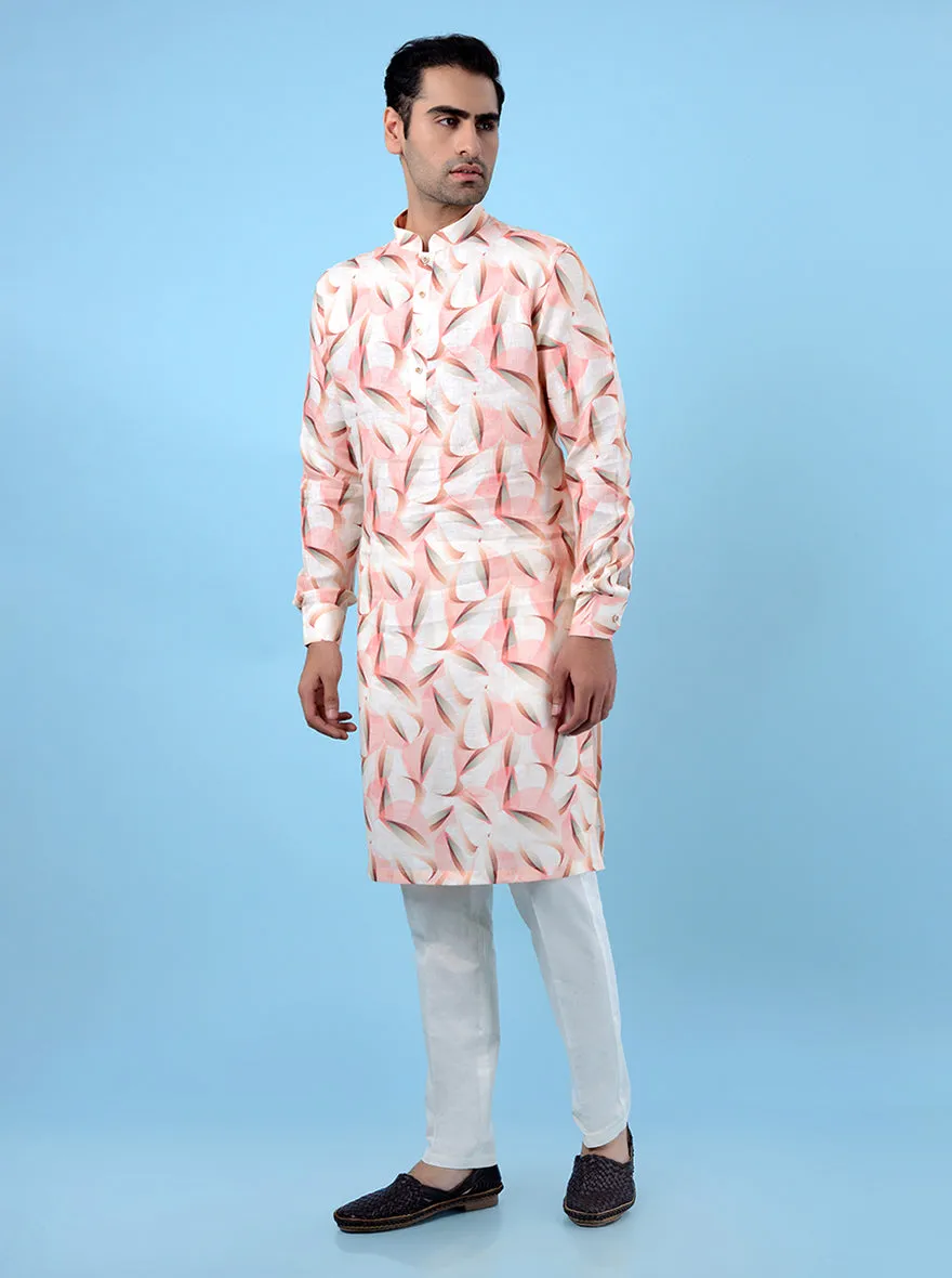 Peach & Beige Kurta Pajama | TULA