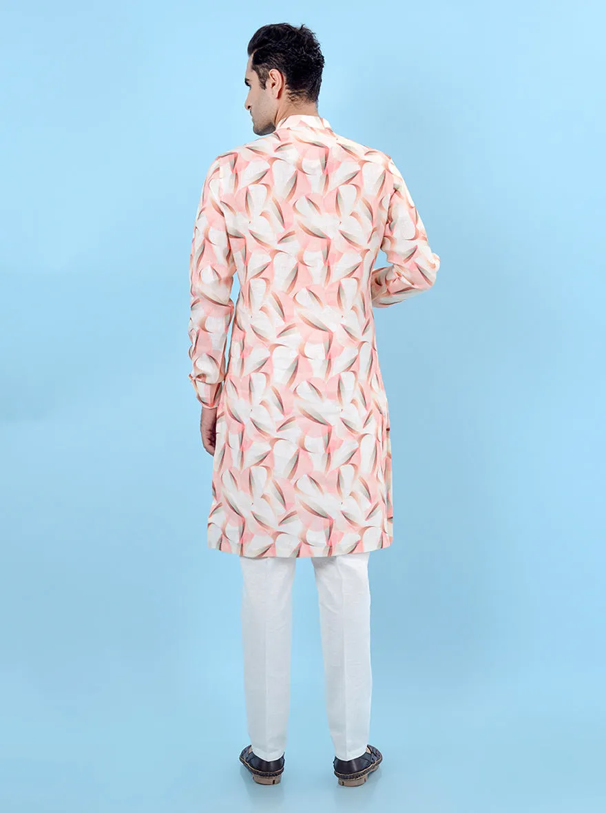 Peach & Beige Kurta Pajama | TULA