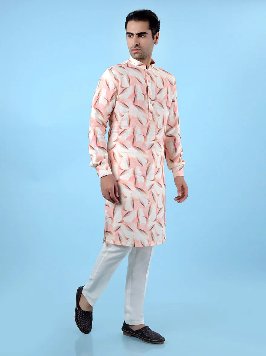 Peach & Beige Kurta Pajama | TULA