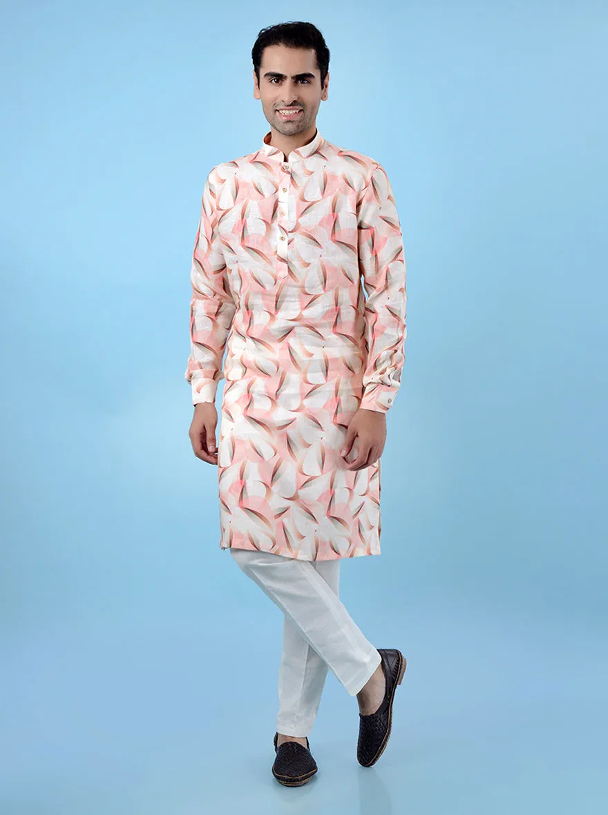 Peach & Beige Kurta Pajama | TULA