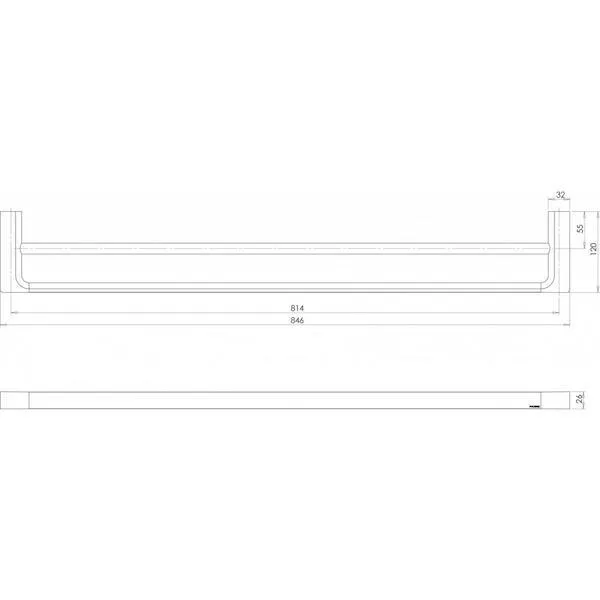 Phoenix Gloss Double Towel Rail 800mm Matte Black