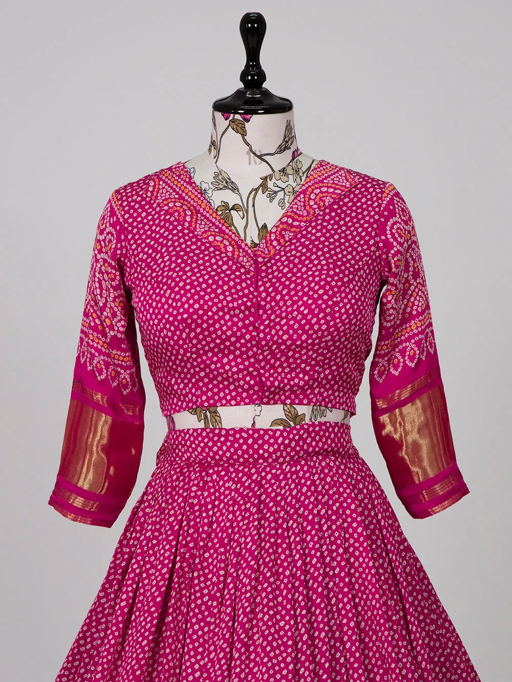 Pink Color Digital Print Pure Gaji Silk Lehenga Choli