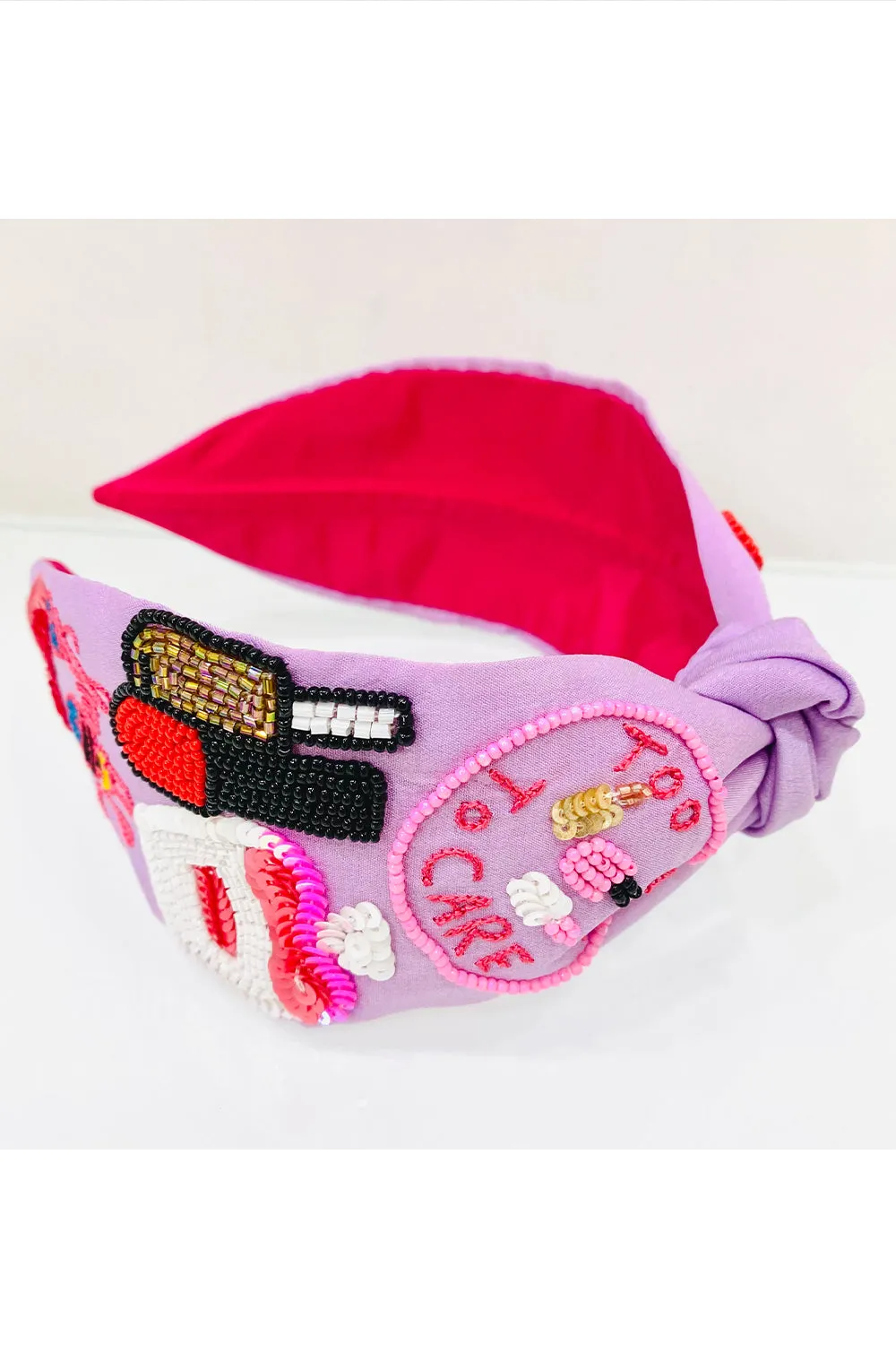 Pink Makeup Accessories Embroidered Hairband