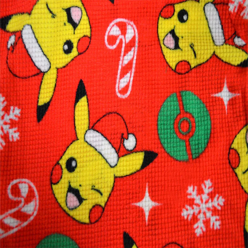 Pokemon Pikachu Holiday Red Christmas Waffle Fleece Pajamas