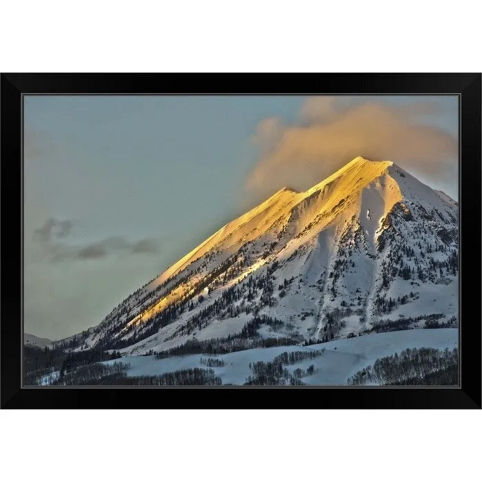 "Alpenglow on Mount Gothic Crested Butte Colorado" Black Framed Print
