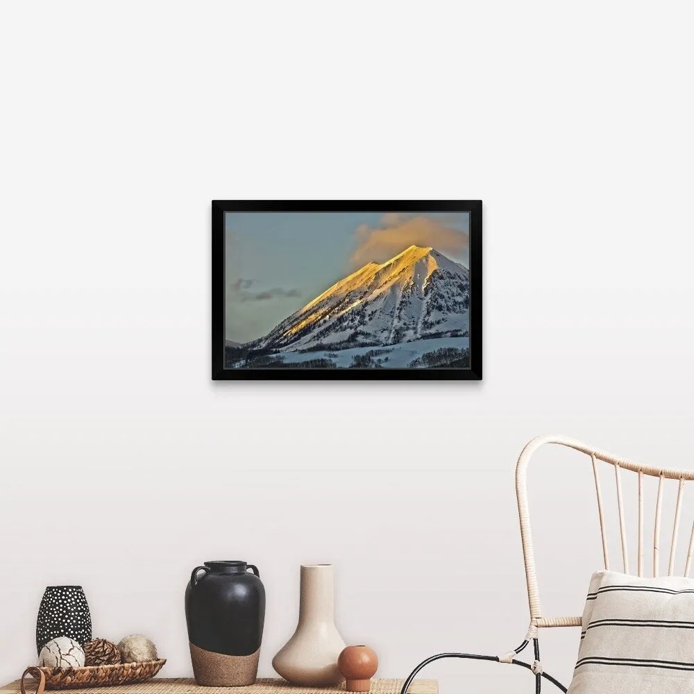 "Alpenglow on Mount Gothic Crested Butte Colorado" Black Framed Print