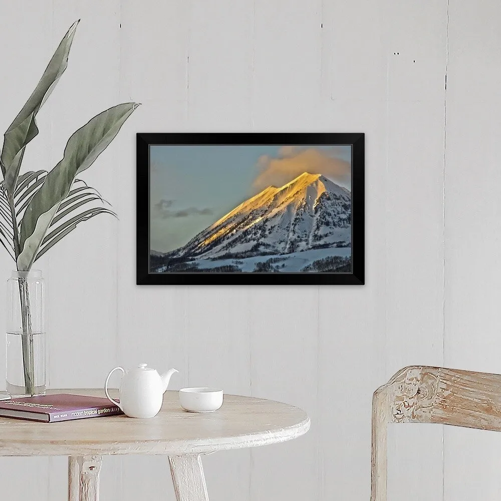 "Alpenglow on Mount Gothic Crested Butte Colorado" Black Framed Print
