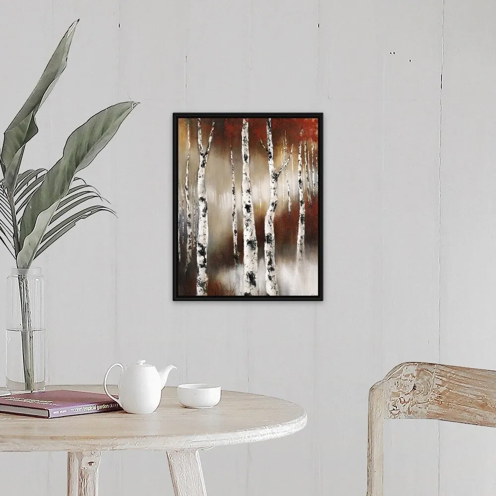 "Birch Territory" Black Float Frame Canvas Art