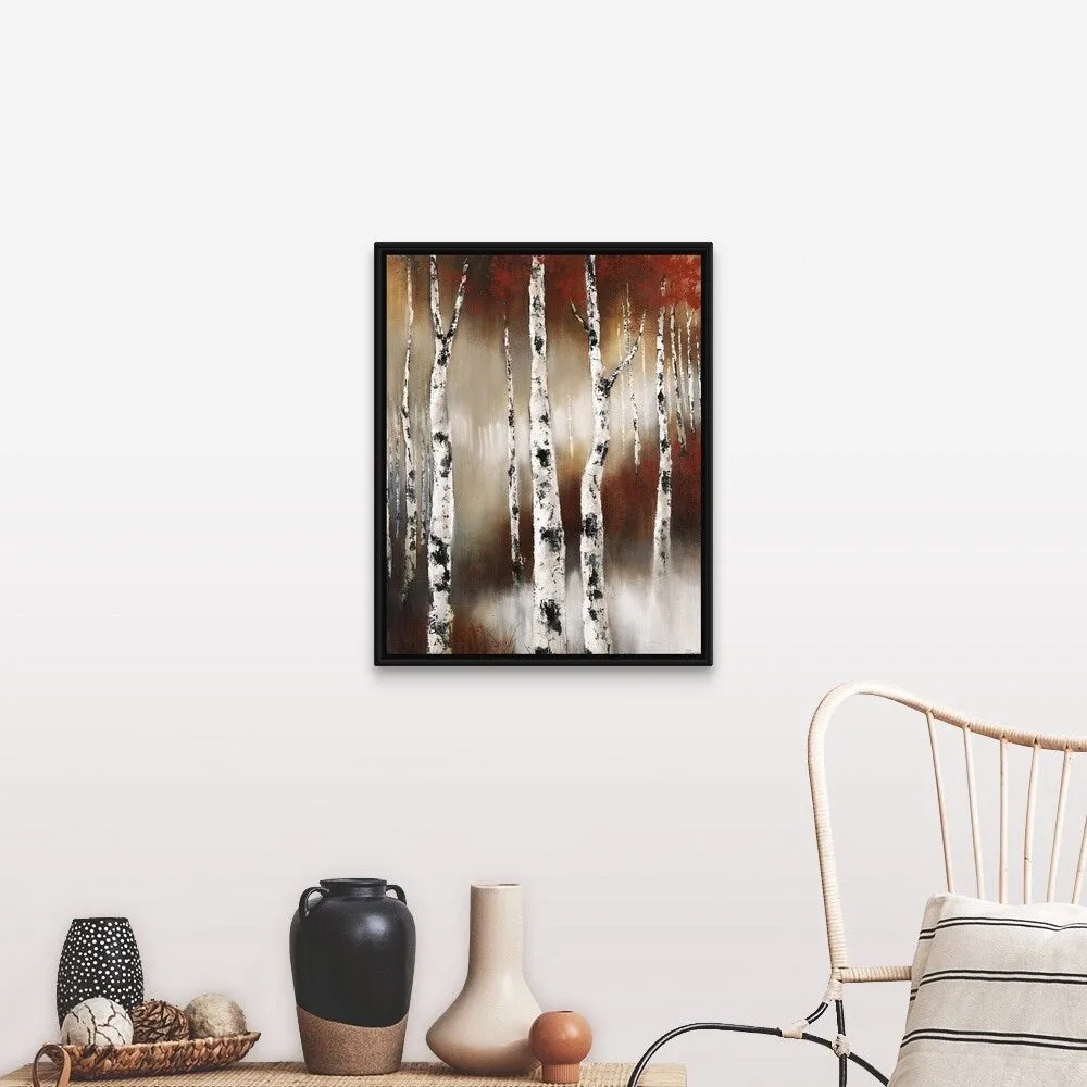 "Birch Territory" Black Float Frame Canvas Art
