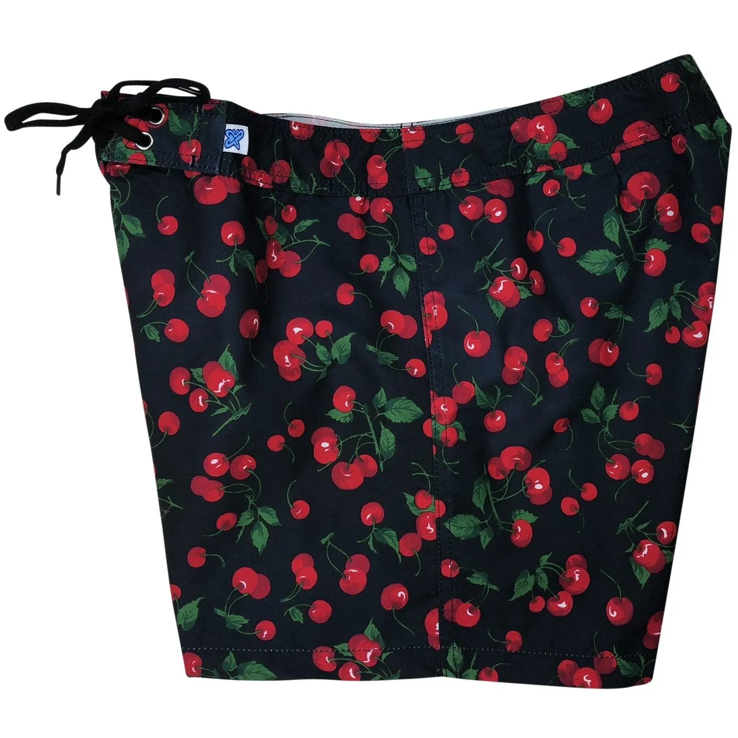"Cherries"Board Shorts - Regular Rise / 5" Inseam (Black)