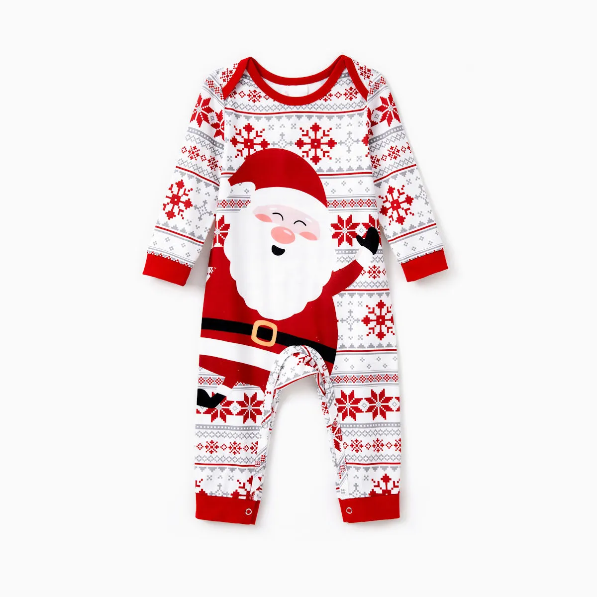 Santa Claus Pajamas for Family Father Santa Hat Belt Snowflake Print