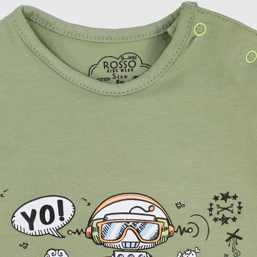 Skater Robot Short-Sleeved Romper