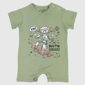 Skater Robot Short-Sleeved Romper