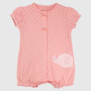 Sleepy Snail Ruffled Shoulders Romper