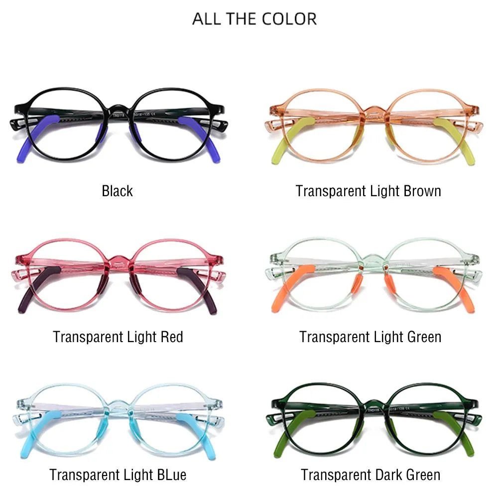 Smart - (Age 5-13)Children Non-slip Blue Light Blocking Glasses-Transparent Dark Green