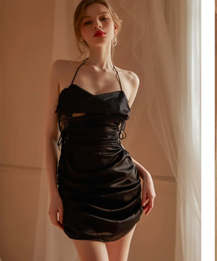 T-2020 Tiktok same style Lace Hollow-out Sexy Backless Strap Nightdress
