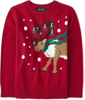 The Children's Place Boys' Long Sleeve Crew Neck Pullover Sweater