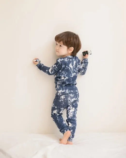 Tie Dye Navy Long Sleeve Pajama