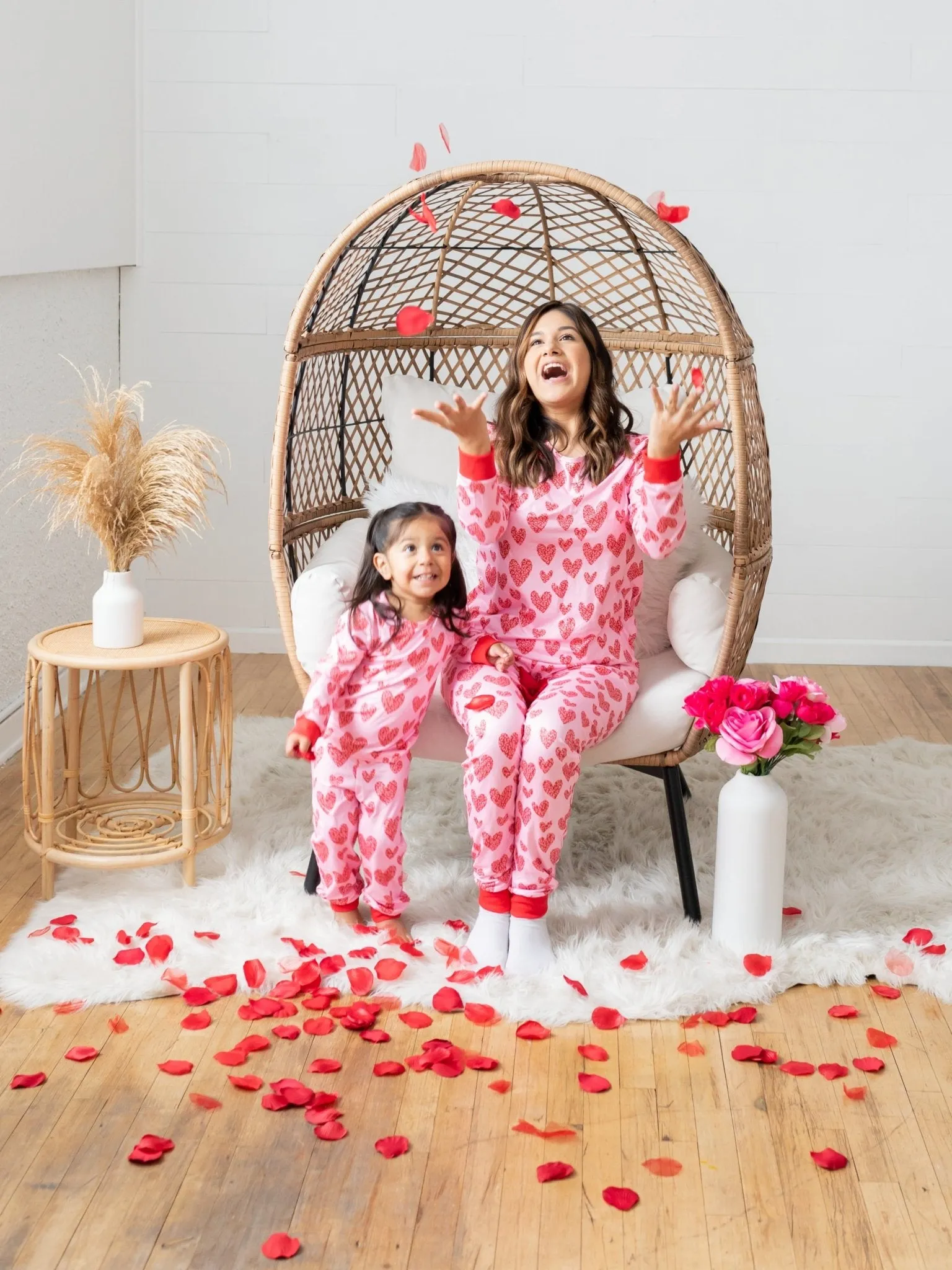 Valentine's Leo Heart Mommy and Me Pajamas