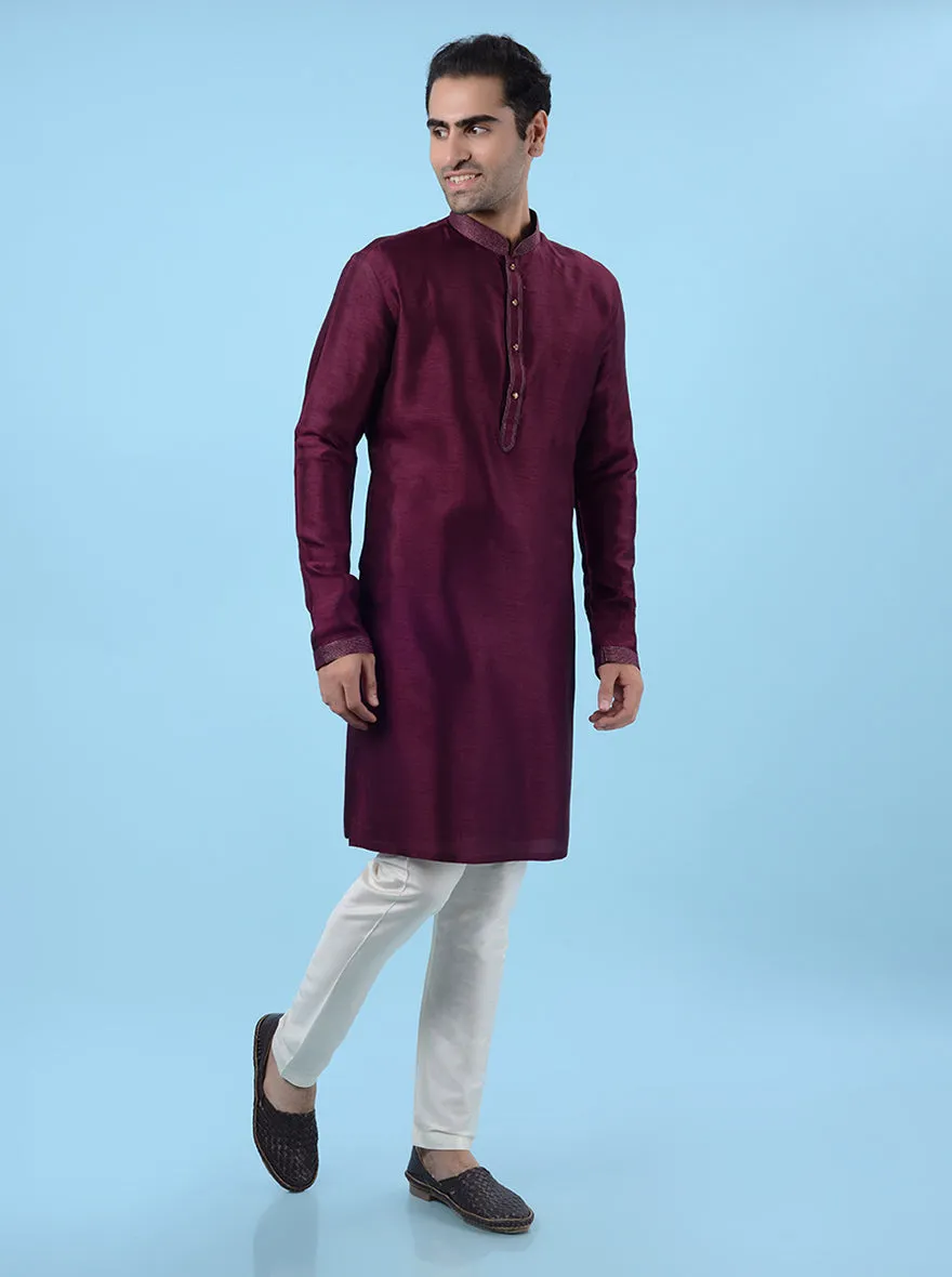 Wine  Kurta Pajama | Azania